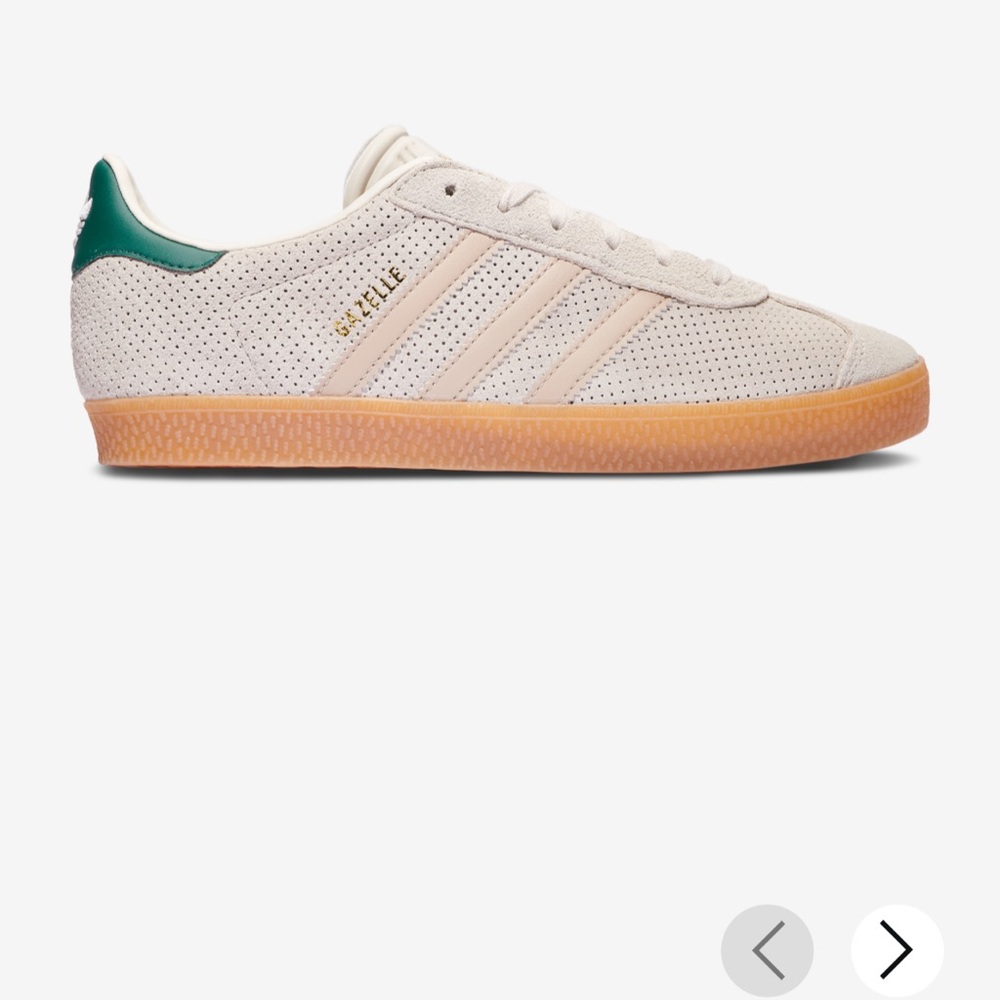 Adidas Gazelle Sneakers - Beige and Green (Boys 5.5 / Women’s 7)